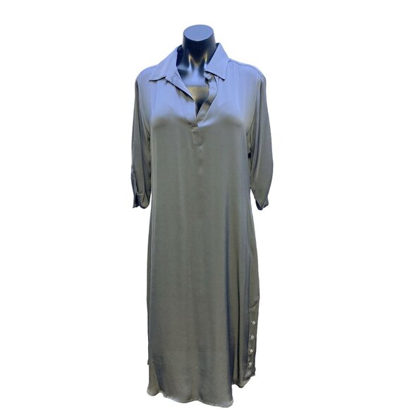 Nouvelle Palm Beach Womens Silk Button-Down Shirt Dress L - Picture 1 of 6